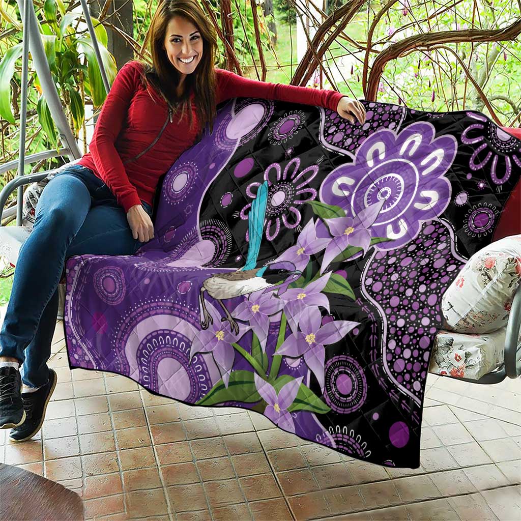 Australia Epilepsy Awareness Quilt Purple-crowned Fairywren Boronia Aboriginal - Aussie Hoodie