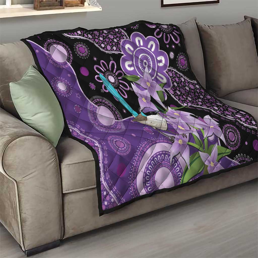 Australia Epilepsy Awareness Quilt Purple-crowned Fairywren Boronia Aboriginal - Aussie Hoodie