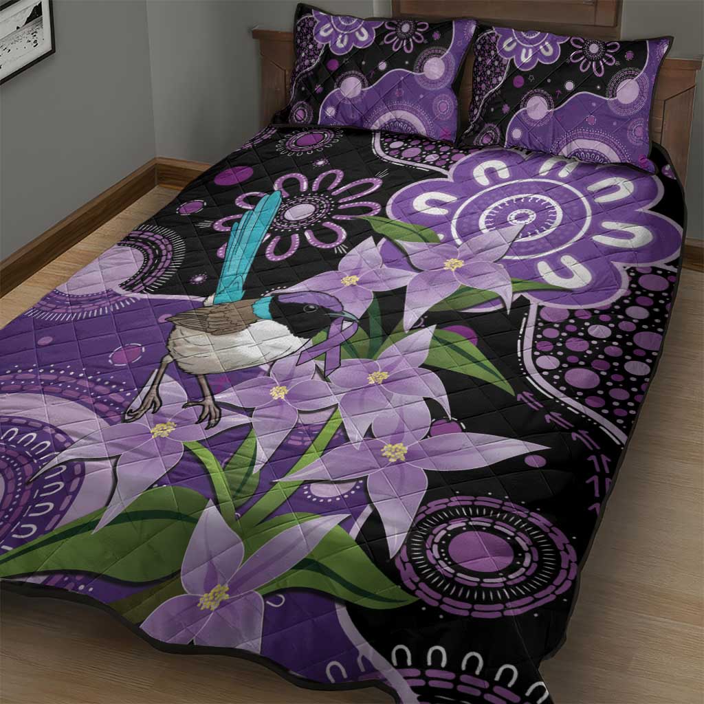 Australia Epilepsy Awareness Quilt Bed Set Purple-crowned Fairywren Boronia Aboriginal - Aussie Hoodie