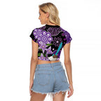 Australia Epilepsy Awareness Raglan Cropped T Shirt Purple-crowned Fairywren Boronia Aboriginal - Aussie Hoodie