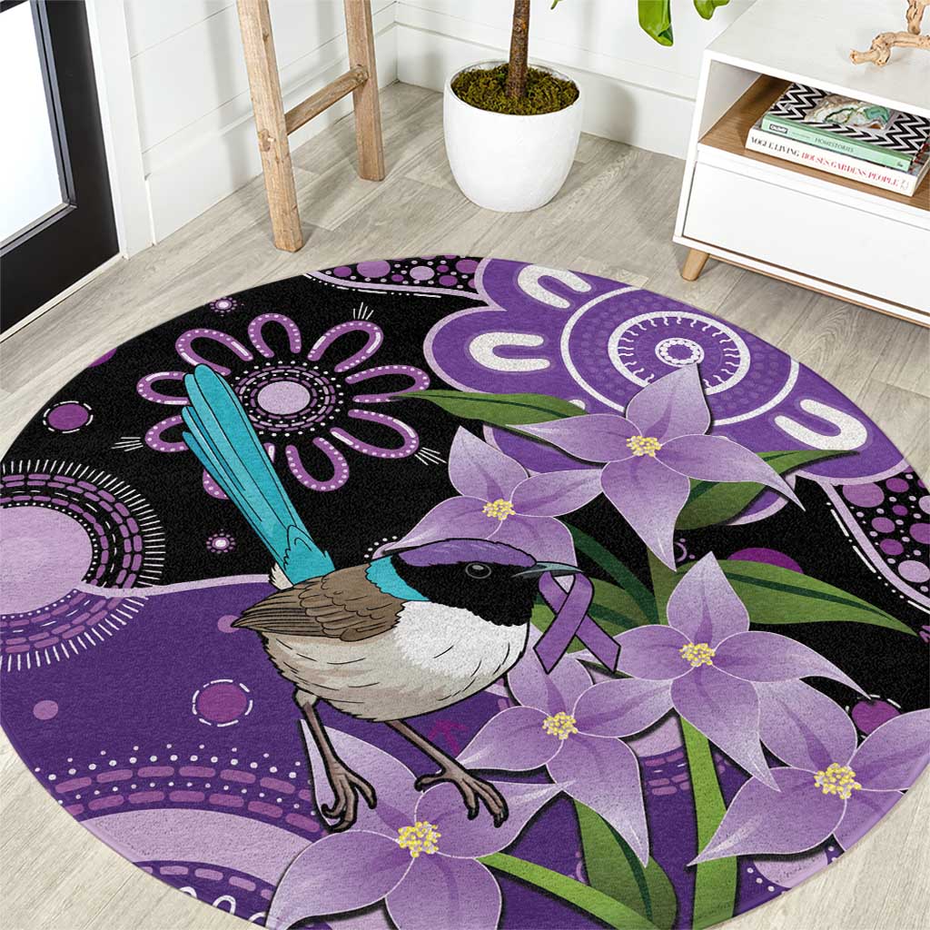 Australia Epilepsy Awareness Round Carpet Purple-crowned Fairywren Boronia Aboriginal - Aussie Hoodie