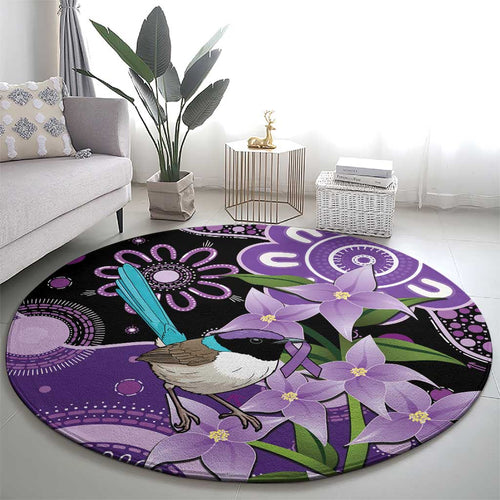 Australia Epilepsy Awareness Round Carpet Purple-crowned Fairywren Boronia Aboriginal - Aussie Hoodie