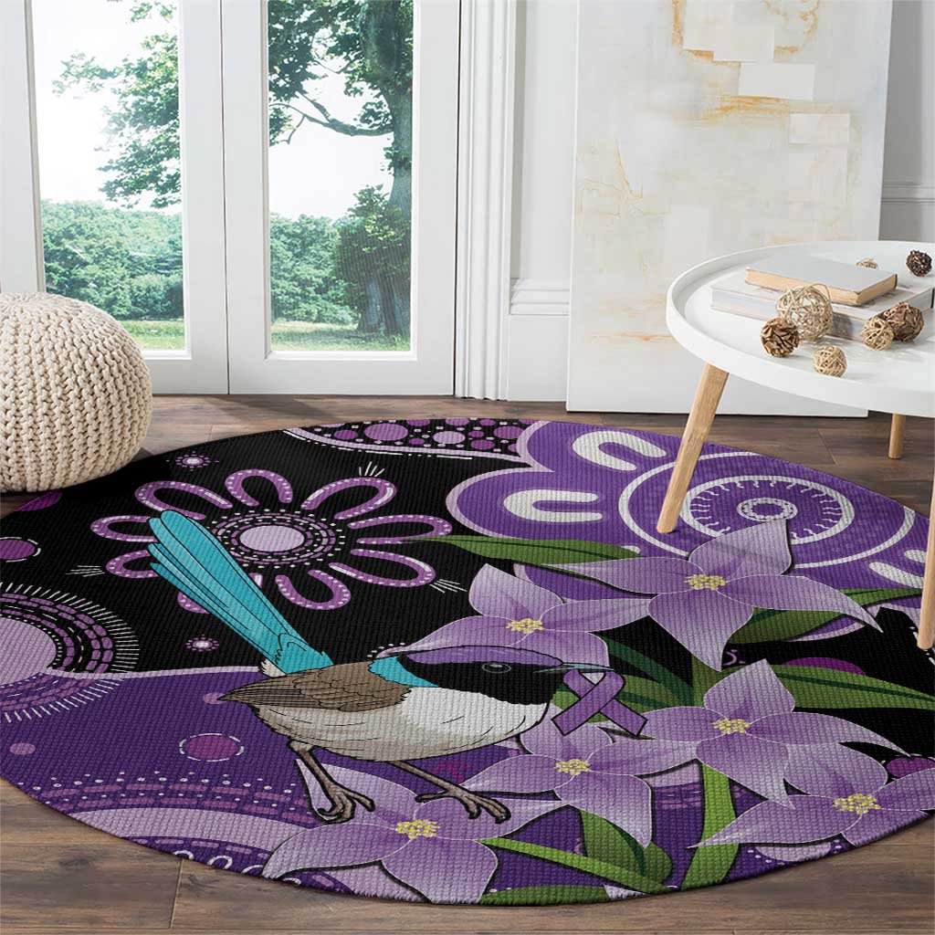 Australia Epilepsy Awareness Round Carpet Purple-crowned Fairywren Boronia Aboriginal - Aussie Hoodie