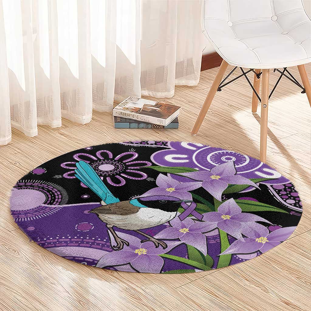 Australia Epilepsy Awareness Round Carpet Purple-crowned Fairywren Boronia Aboriginal - Aussie Hoodie