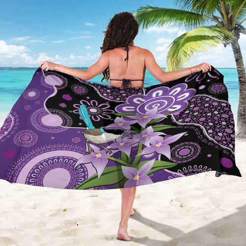 Australia Epilepsy Awareness Sarong Purple-crowned Fairywren Boronia Aboriginal - Aussie Hoodie