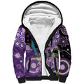 Australia Epilepsy Awareness Sherpa Hoodie Purple-crowned Fairywren Boronia Aboriginal - Aussie Hoodie