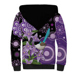 Australia Epilepsy Awareness Sherpa Hoodie Purple-crowned Fairywren Boronia Aboriginal - Aussie Hoodie