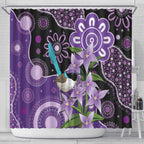 Australia Epilepsy Awareness Shower Curtain Purple-crowned Fairywren Boronia Aboriginal - Aussie Hoodie