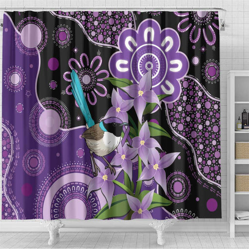 Australia Epilepsy Awareness Shower Curtain Purple-crowned Fairywren Boronia Aboriginal - Aussie Hoodie