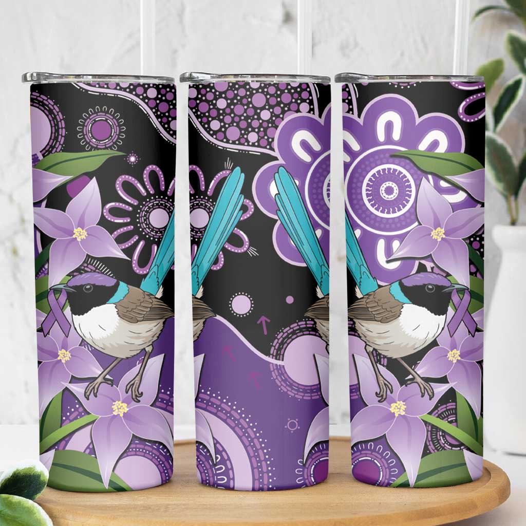 Australia Epilepsy Awareness Skinny Tumbler Purple-crowned Fairywren Boronia Aboriginal - Aussie Hoodie