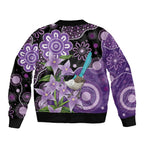 Australia Epilepsy Awareness Sleeve Zip Bomber Jacket Purple-crowned Fairywren Boronia Aboriginal - Aussie Hoodie