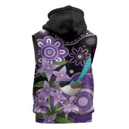 Australia Epilepsy Awareness Sleeveless Hoodie Purple-crowned Fairywren Boronia Aboriginal - Aussie Hoodie