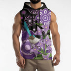 Australia Epilepsy Awareness Sleeveless Hoodie Purple-crowned Fairywren Boronia Aboriginal - Aussie Hoodie
