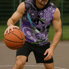 Australia Epilepsy Awareness Sleeveless Hoodie Purple-crowned Fairywren Boronia Aboriginal - Aussie Hoodie