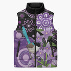 Australia Epilepsy Awareness Sleeveless Puffer Jacket Purple-crowned Fairywren Boronia Aboriginal - Aussie Hoodie