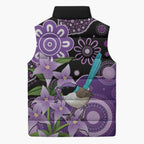 Australia Epilepsy Awareness Sleeveless Puffer Jacket Purple-crowned Fairywren Boronia Aboriginal - Aussie Hoodie