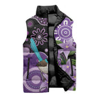 Australia Epilepsy Awareness Sleeveless Puffer Jacket Purple-crowned Fairywren Boronia Aboriginal - Aussie Hoodie