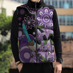 Australia Epilepsy Awareness Sleeveless Puffer Jacket Purple-crowned Fairywren Boronia Aboriginal - Aussie Hoodie