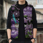 Australia Epilepsy Awareness Sleeveless Puffer Jacket Purple-crowned Fairywren Boronia Aboriginal - Aussie Hoodie