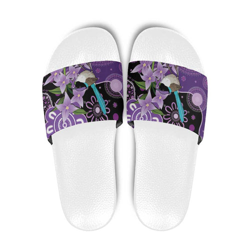 Australia Epilepsy Awareness Slide Sandals Purple-crowned Fairywren Boronia Aboriginal - Aussie Hoodie