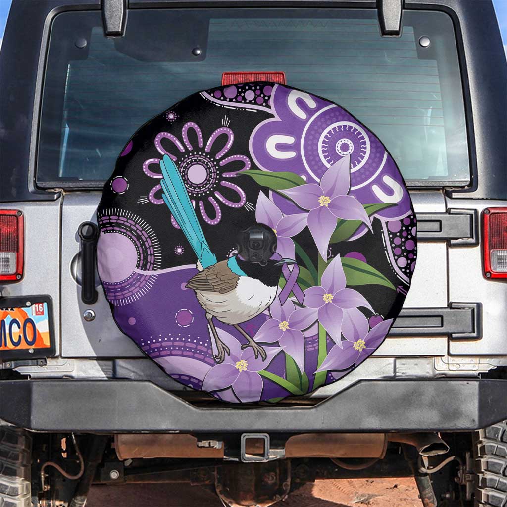 Australia Epilepsy Awareness Spare Tire Cover Purple-crowned Fairywren Boronia Aboriginal - Aussie Hoodie