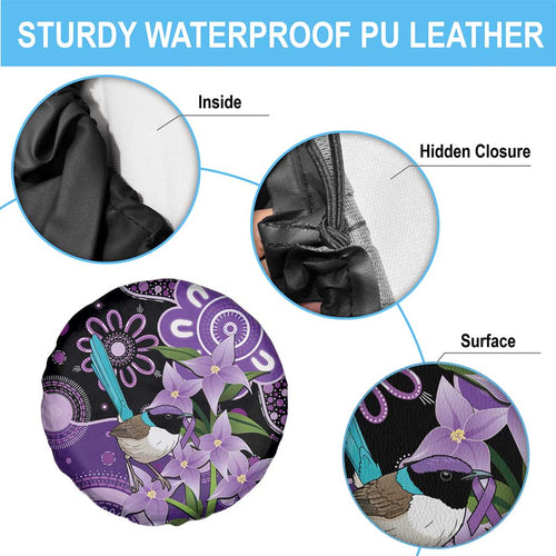 Australia Epilepsy Awareness Spare Tire Cover Purple-crowned Fairywren Boronia Aboriginal - Aussie Hoodie