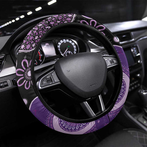 Australia Epilepsy Awareness Steering Wheel Cover Purple-crowned Fairywren Boronia Aboriginal - Aussie Hoodie