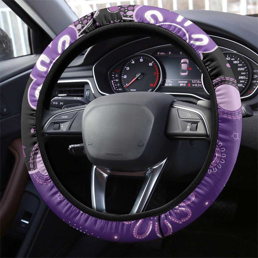 Australia Epilepsy Awareness Steering Wheel Cover Purple-crowned Fairywren Boronia Aboriginal - Aussie Hoodie