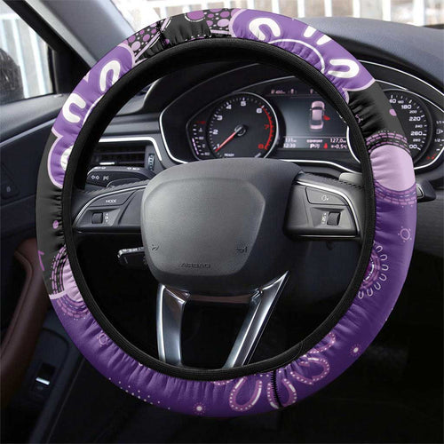 Australia Epilepsy Awareness Steering Wheel Cover Purple-crowned Fairywren Boronia Aboriginal - Aussie Hoodie