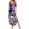 Australia Epilepsy Awareness Summer Maxi Dress Purple-crowned Fairywren Boronia Aboriginal - Aussie Hoodie
