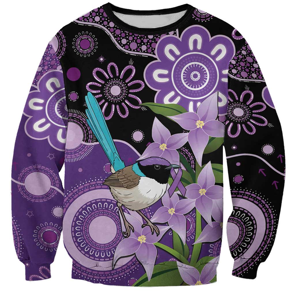 Australia Epilepsy Awareness Sweatshirt Purple-crowned Fairywren Boronia Aboriginal - Aussie Hoodie
