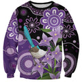 Australia Epilepsy Awareness Sweatshirt Purple-crowned Fairywren Boronia Aboriginal - Aussie Hoodie