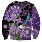 Australia Epilepsy Awareness Sweatshirt Purple-crowned Fairywren Boronia Aboriginal - Aussie Hoodie