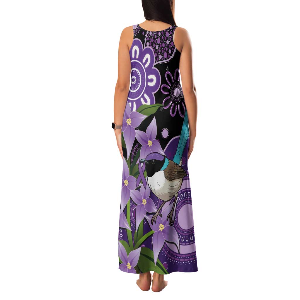 Australia Epilepsy Awareness Tank Maxi Dress Purple-crowned Fairywren Boronia Aboriginal - Aussie Hoodie