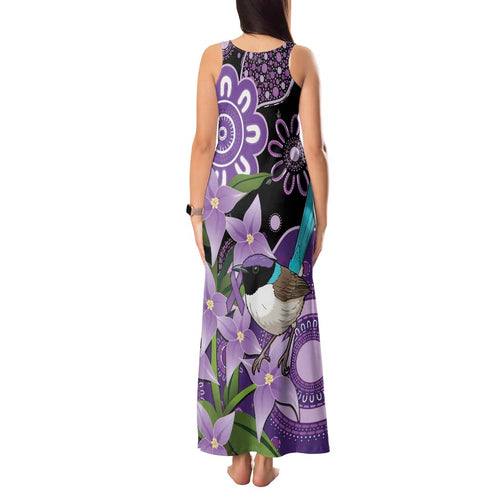 Australia Epilepsy Awareness Tank Maxi Dress Purple-crowned Fairywren Boronia Aboriginal - Aussie Hoodie