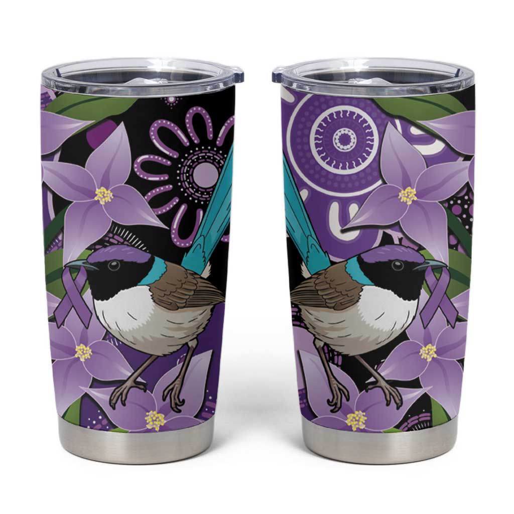 Australia Epilepsy Awareness Tumbler Cup Purple-crowned Fairywren Boronia Aboriginal - Aussie Hoodie