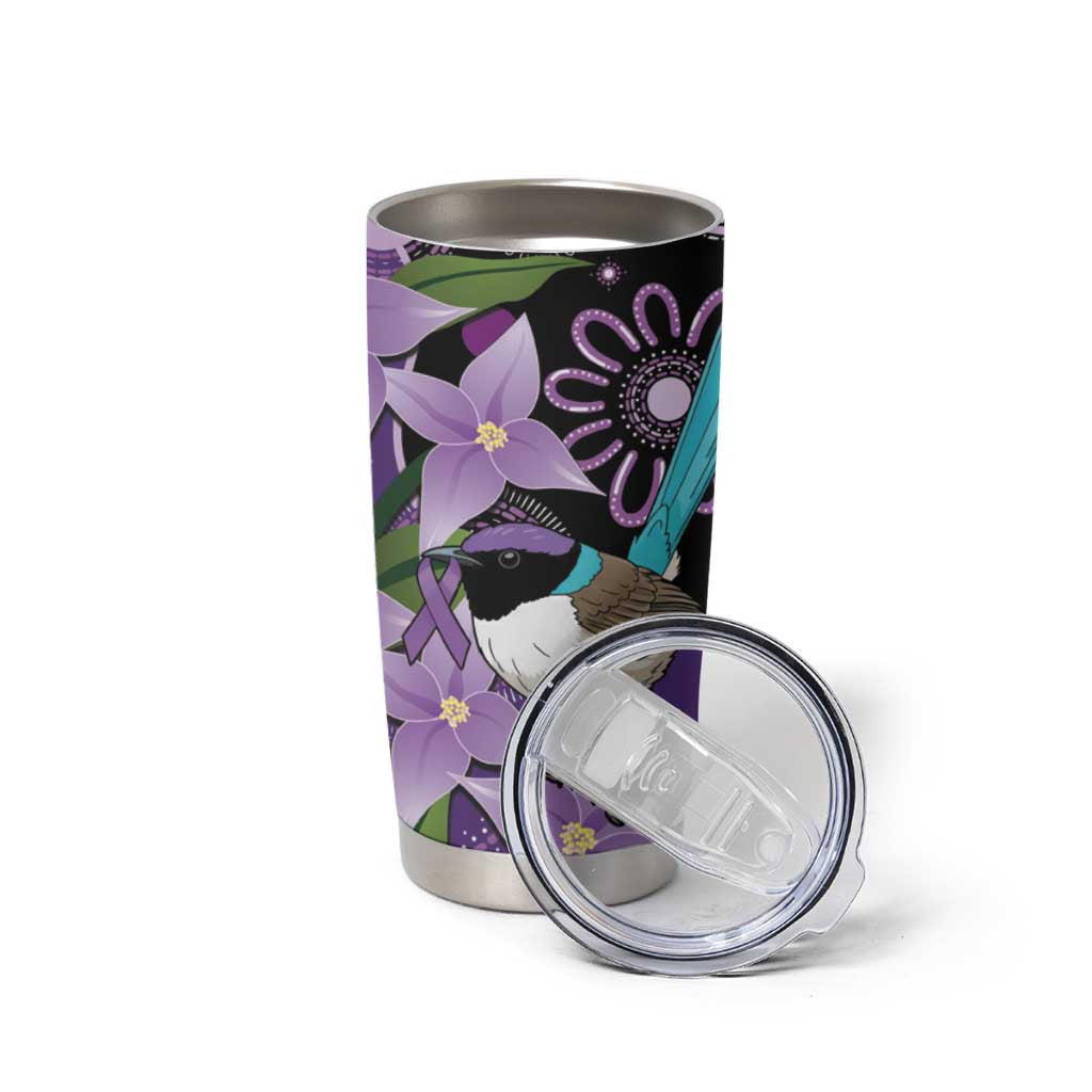 Australia Epilepsy Awareness Tumbler Cup Purple-crowned Fairywren Boronia Aboriginal - Aussie Hoodie