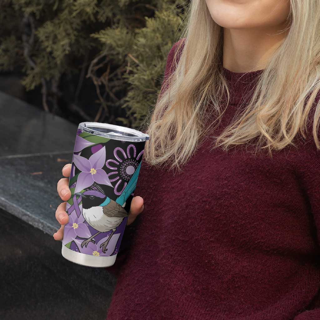 Australia Epilepsy Awareness Tumbler Cup Purple-crowned Fairywren Boronia Aboriginal - Aussie Hoodie