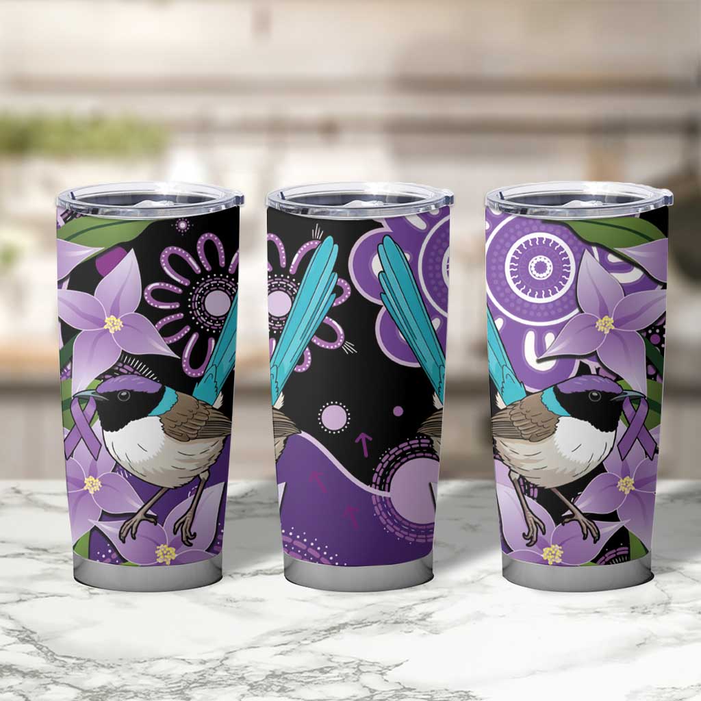 Australia Epilepsy Awareness Tumbler Cup Purple-crowned Fairywren Boronia Aboriginal - Aussie Hoodie
