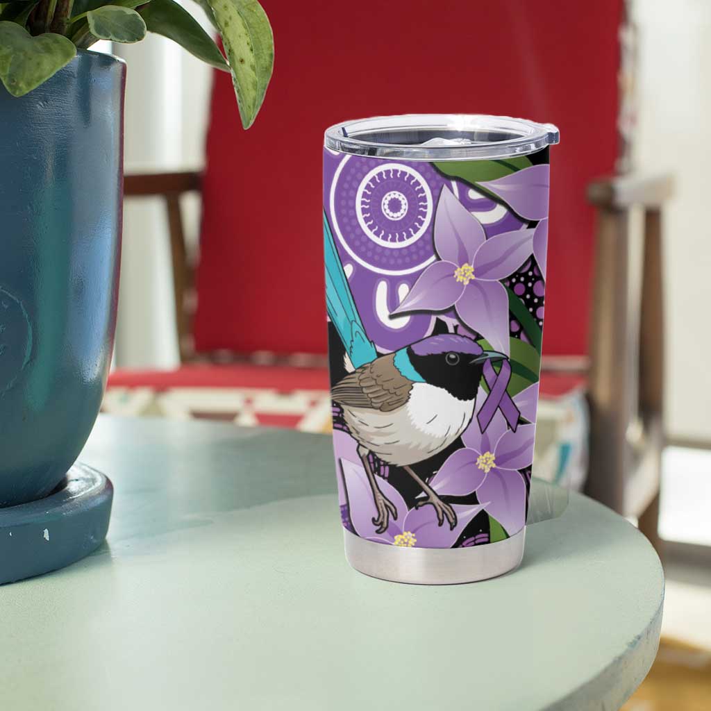 Australia Epilepsy Awareness Tumbler Cup Purple-crowned Fairywren Boronia Aboriginal - Aussie Hoodie