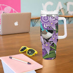 Australia Epilepsy Awareness Tumbler With Handle Purple-crowned Fairywren Boronia Aboriginal - Aussie Hoodie