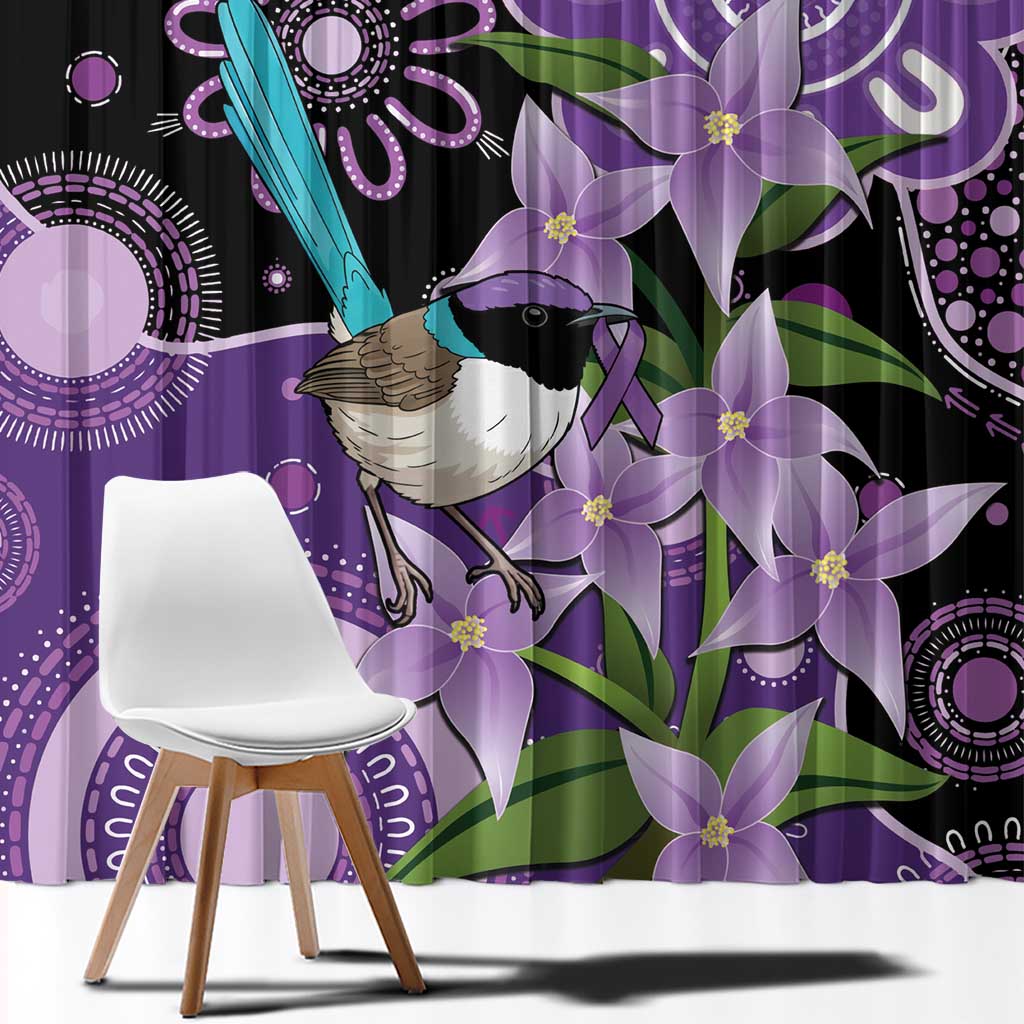 Australia Epilepsy Awareness Window Curtain Purple-crowned Fairywren Boronia Aboriginal - Aussie Hoodie