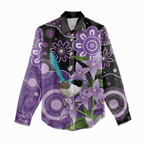 Australia Epilepsy Awareness Women Casual Shirt Purple-crowned Fairywren Boronia Aboriginal - Aussie Hoodie