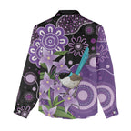 Australia Epilepsy Awareness Women Casual Shirt Purple-crowned Fairywren Boronia Aboriginal - Aussie Hoodie