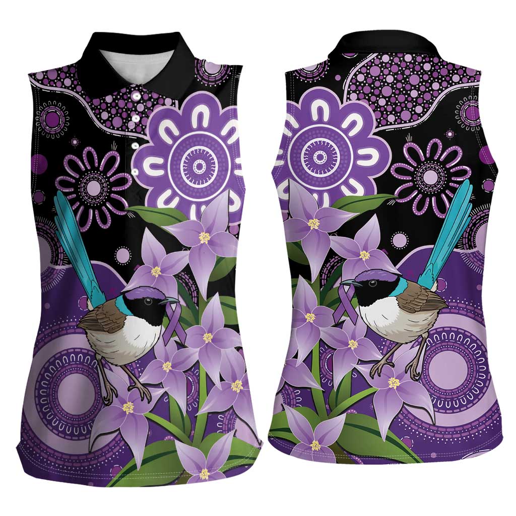 Australia Epilepsy Awareness Women Sleeveless Polo Shirt Purple-crowned Fairywren Boronia Aboriginal - Aussie Hoodie