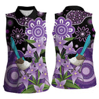 Australia Epilepsy Awareness Women Sleeveless Polo Shirt Purple-crowned Fairywren Boronia Aboriginal - Aussie Hoodie