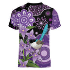 Australia Epilepsy Awareness Women V-Neck T-Shirt Purple-crowned Fairywren Boronia Aboriginal - Aussie Hoodie