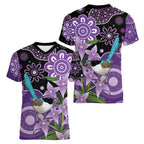 Australia Epilepsy Awareness Women V-Neck T-Shirt Purple-crowned Fairywren Boronia Aboriginal - Aussie Hoodie