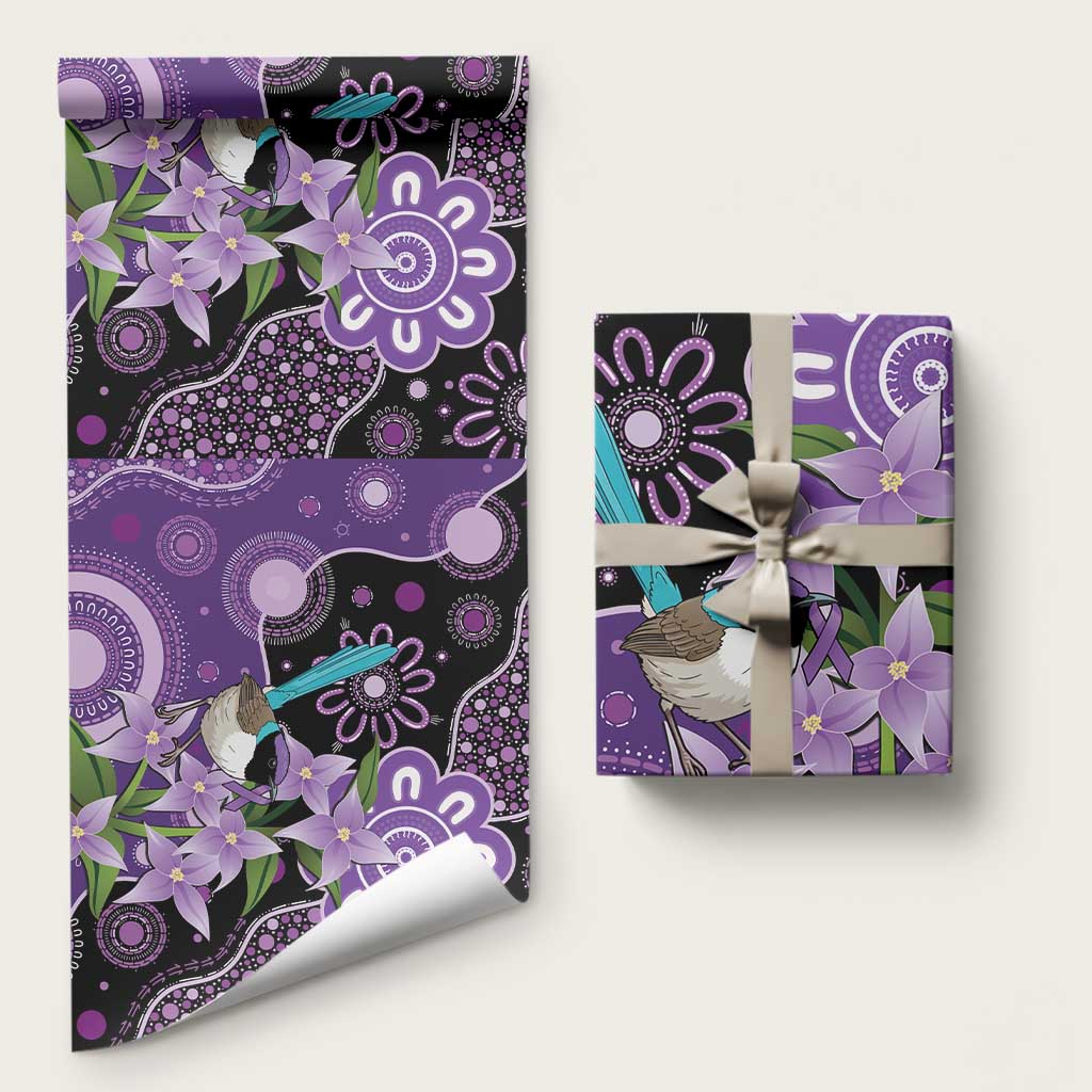Australia Epilepsy Awareness Wrapping Paper Purple-crowned Fairywren Boronia Aboriginal - Aussie Hoodie