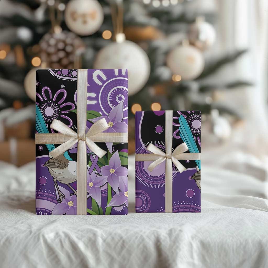 Australia Epilepsy Awareness Wrapping Paper Purple-crowned Fairywren Boronia Aboriginal - Aussie Hoodie